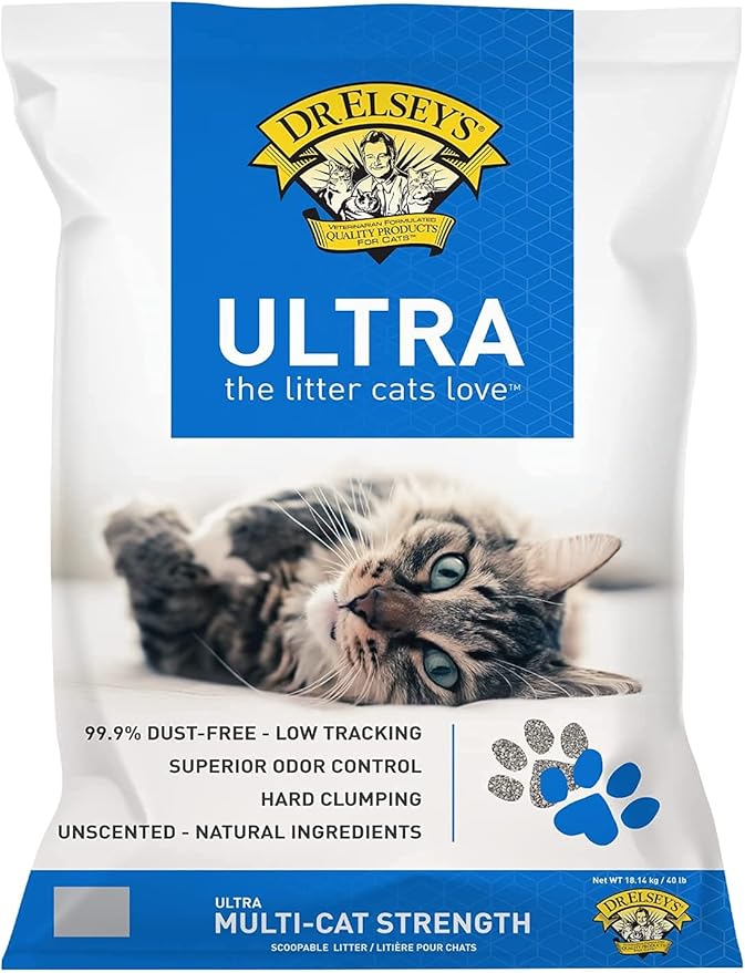 Dr. Elsey's Ultra Clumping Cat Litter, Unscented, Low Dust, 18 lb Bag