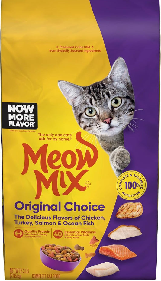 Meow Mix Dry Cat Food for Adult Cats, Chicken & Seafood Flavor, 6.3 lb Bag