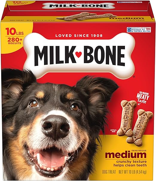 Milk-Bone Dog Treats for Medium Dogs – Original Crunchy Biscuits, 10 lb Bulk Box