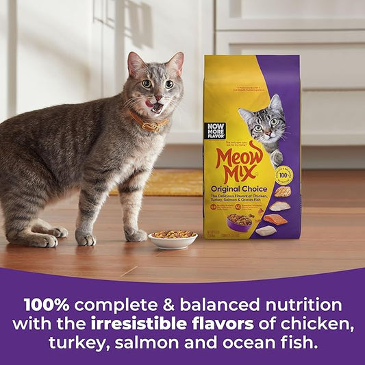 Meow Mix Dry Cat Food for Adult Cats, Chicken & Seafood Flavor, 6.3 lb Bag