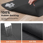 Waterproof Dog & Cat Food Mat – Quick Dry Pet Feeding Mat for Bowls, 12"x20" Absorbent Placemat with Non-Slip Backing, Striped Dark Gray