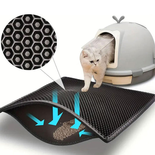 Waterproof Cat Litter Mat – Double Layer Trapping Pad for Easy Clean Up, Perfect for Litter Boxes and Mess-Free Floors