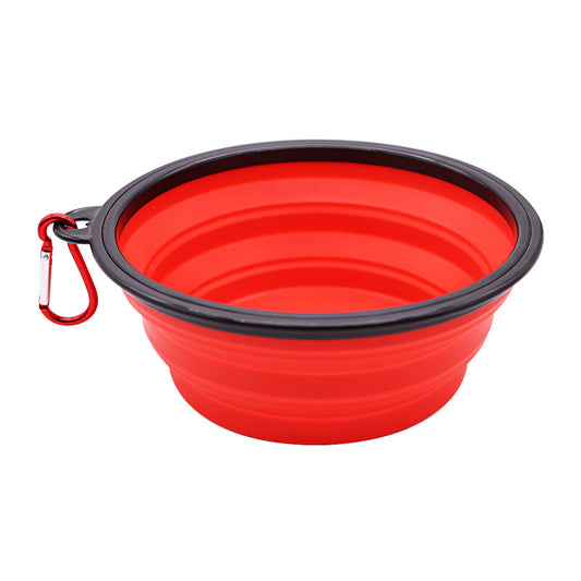 Collapsible Silicone Dog Bowl with Water Bottle – 2-in-1 Portable Pet Feeder for Dogs & Cats, Travel Food and Water Dispenser with Clip