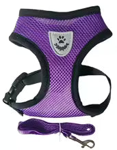 Adjustable Cat & Small Dog Harness with Leash – Soft Mesh Vest