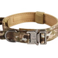 Tactical Dog Collar for Medium and Large Dogs – Adjustable Nylon Military Training Collar with Control Handle, Heavy-Duty Metal Buckle, Patches, and AirTag Holder (Black, Large)