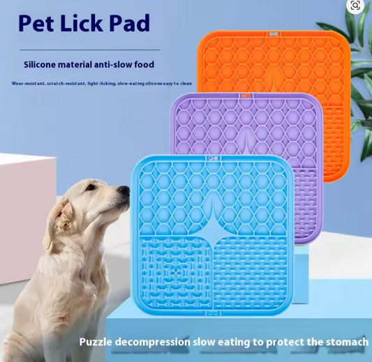 LUKITO Lick Mat for Dogs & Cats, with Suction Cups – Anxiety Relief & Boredom Buster, Slow Feeder Treat Mat for Peanut Butter, Bathing & Grooming Aid