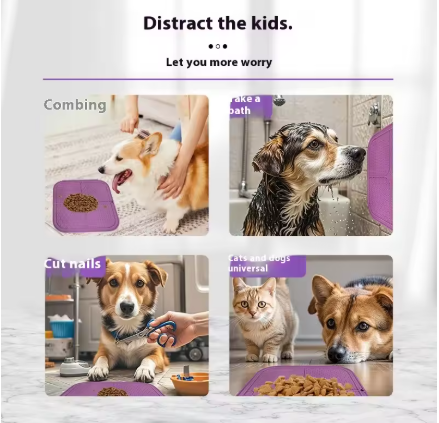 LUKITO Lick Mat for Dogs & Cats, with Suction Cups – Anxiety Relief & Boredom Buster, Slow Feeder Treat Mat for Peanut Butter, Bathing & Grooming Aid