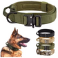 Tactical Dog Collar for Medium and Large Dogs – Adjustable Nylon Military Training Collar with Control Handle, Heavy-Duty Metal Buckle, Patches, and AirTag Holder (Black, Large)