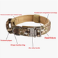 Tactical Dog Collar for Medium and Large Dogs – Adjustable Nylon Military Training Collar with Control Handle, Heavy-Duty Metal Buckle, Patches, and AirTag Holder (Black, Large)