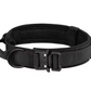 Tactical Dog Collar for Medium and Large Dogs – Adjustable Nylon Military Training Collar with Control Handle, Heavy-Duty Metal Buckle, Patches, and AirTag Holder (Black, Large)