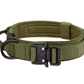 Tactical Dog Collar for Medium and Large Dogs – Adjustable Nylon Military Training Collar with Control Handle, Heavy-Duty Metal Buckle, Patches, and AirTag Holder (Black, Large)