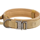 Tactical Dog Collar for Medium and Large Dogs – Adjustable Nylon Military Training Collar with Control Handle, Heavy-Duty Metal Buckle, Patches, and AirTag Holder (Black, Large)