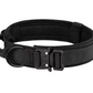 Tactical Dog Collar for Medium and Large Dogs – Adjustable Nylon Military Training Collar with Control Handle, Heavy-Duty Metal Buckle, Patches, and AirTag Holder (Black, Large)