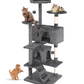 FDW 54-Inch Cat Tree Tower – Multi-Level Scratching Post, Condo & Playhouse for Indoor Cats with Cozy Platforms – Dark Gray