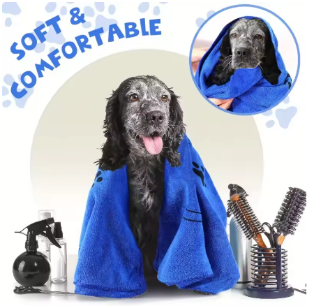 Microfiber Dog Drying Towel – Quick-Dry, Super Absorbent Pet Bath Towel for Dogs & Cats | Soft, Lightweight & Fast Drying