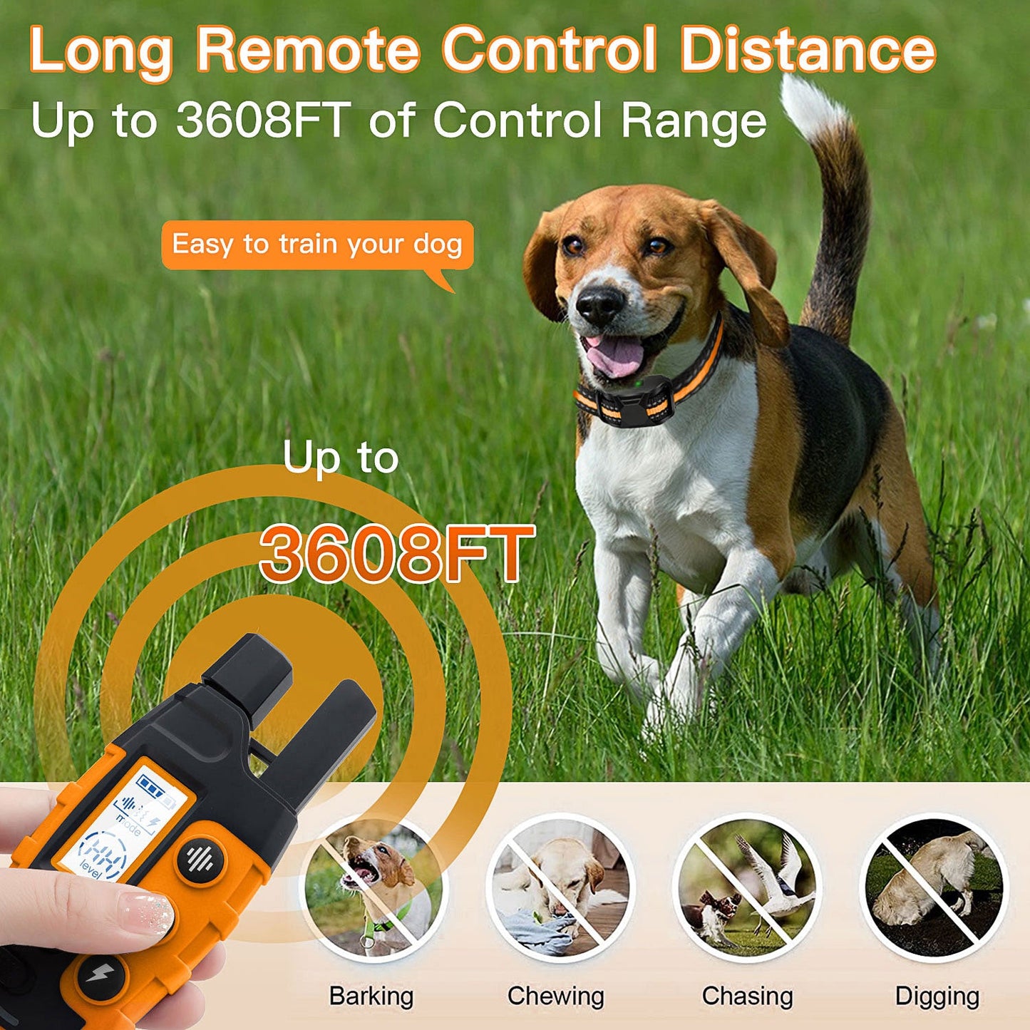 Waterproof Dog Training Collar with Remote – 3300Ft Shock & Vibration