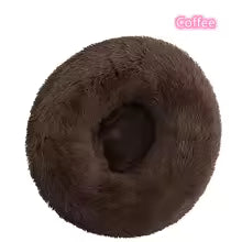 Super Soft Donut Pet Bed – Washable Plush Calming Bed for Dogs & Cats