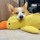 Calming Duck Dog Toy – Soft Yellow Plush Pillow with Quacking Sound for Stress Relief & Indoor Play (2025 New)