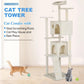 FDW 54-Inch Cat Tree Tower – Multi-Level Scratching Post, Condo & Playhouse for Indoor Cats with Cozy Platforms – Dark Gray
