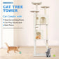FDW 54-Inch Cat Tree Tower – Multi-Level Scratching Post, Condo & Playhouse for Indoor Cats with Cozy Platforms – Dark Gray