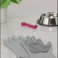 Pet Grooming Glove – Gentle Bath Brush & Massage Mitt for Dogs, Cats, Rabbits & Horses – Deshedding 5-Finger Design